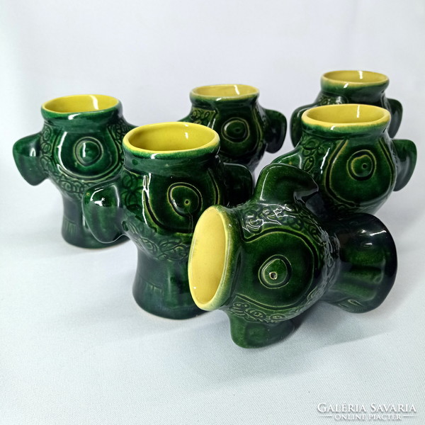 Stylized fish-shaped ceramic glasses from the 70s