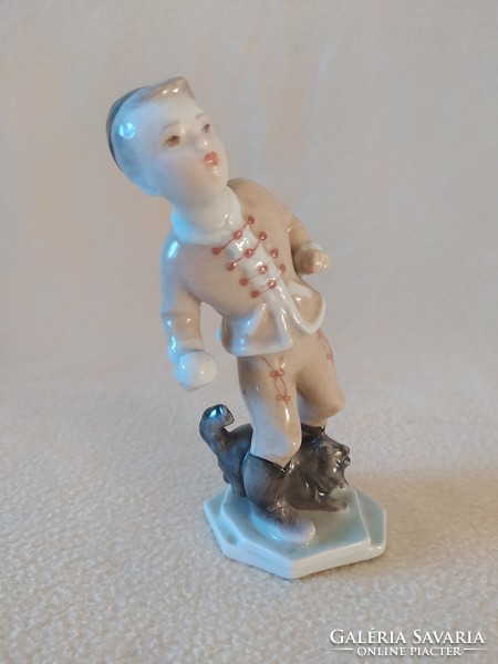 Herend snowball boy, nicely painted, marked, flawless, 14 cm