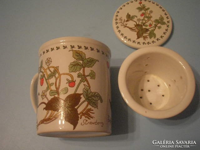 U12 Paolo Roncci, jelzett porcelán teáscsésze külön belső  szűrővel + tetővel ritkaság eladó