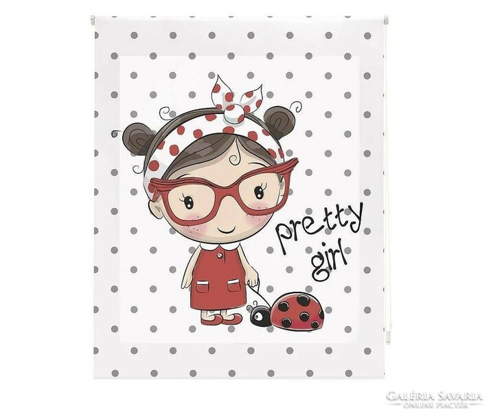 New! Digitally printed roller blind / pretty girl, little girl, ladybug 80x180 cm
