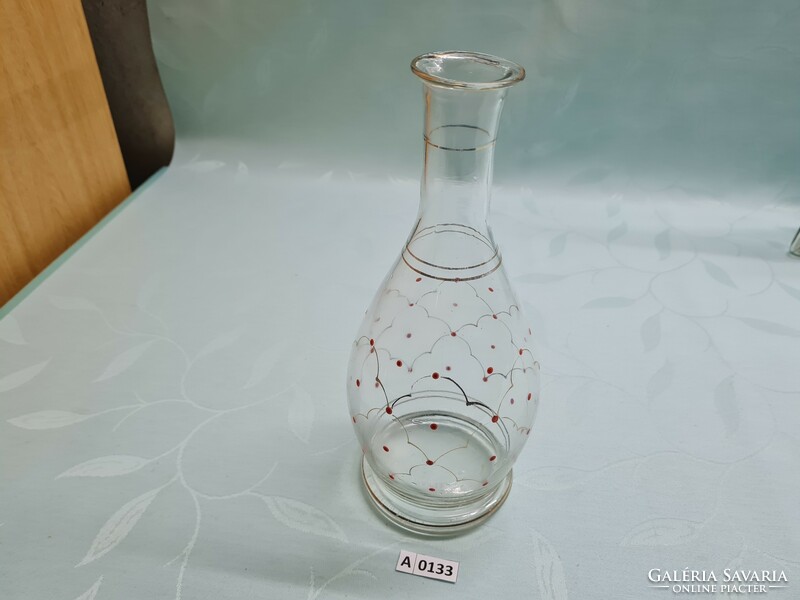A0133 drinking glass with red polka dot pattern 26 cm