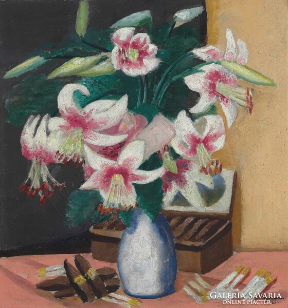 Beckmann - still life with turban lily - canvas reprint