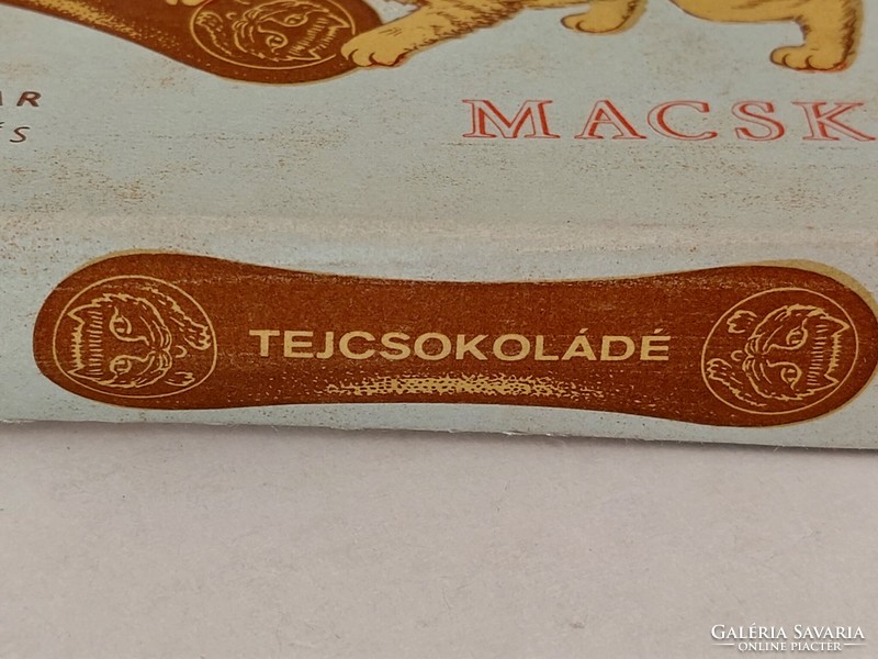 Régi csokis doboz Macskanyelv tejcsokoládé Budapesti Keksz- és Ostyagyár