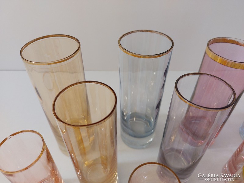 Retro színes pohár régi üvegpohár 25 db