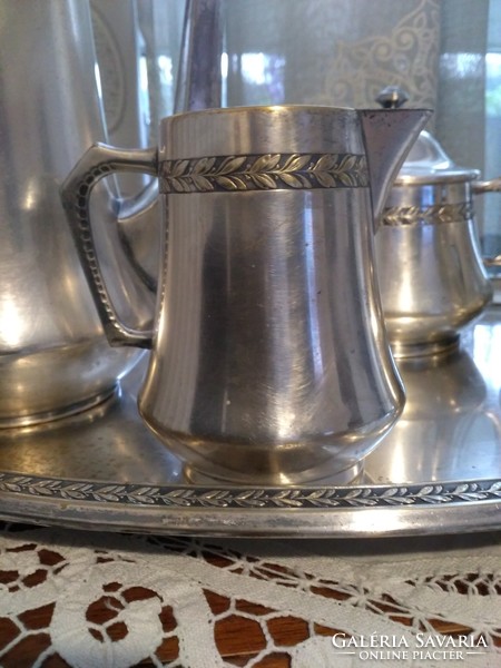 WMF antik szecessziós ezüstözött teás, kávés készlet tálcával 1886-1903
