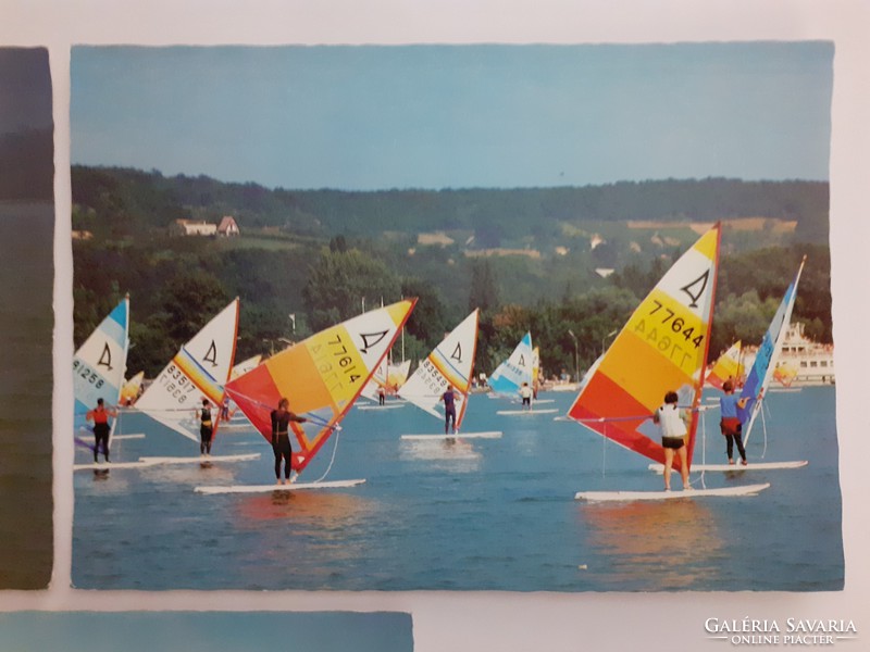 Retro képeslap Balaton szörf fotó levelezőlap 3 db