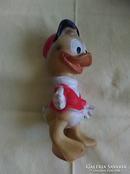 Donald duck rubber figure old whistling beeping rubber toy wiki figure