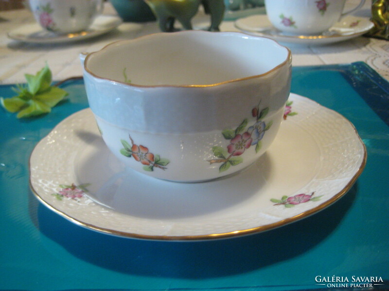 Herendi, old Eton pattern tea cup 8.6 cm + base 15.8 cm