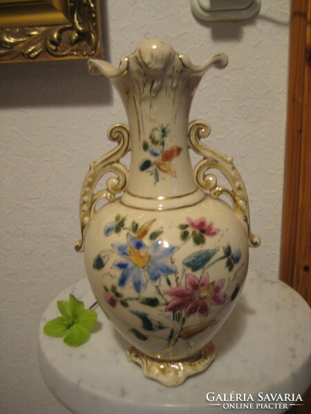 Gyönyörű  Teplicei kézzel festett majolika váza  BW  / Brüder Wiillner/ 26 cm ,  hibátlan  állapot