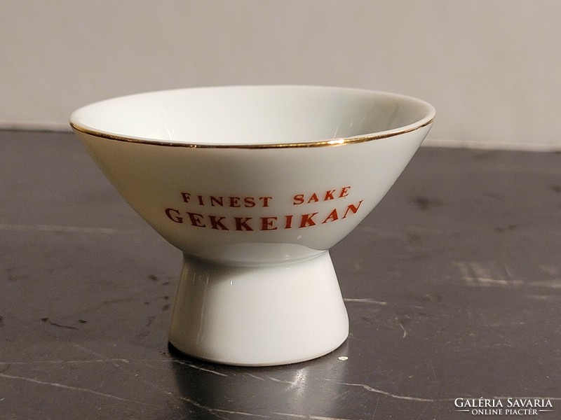 Gekkeikan Sake 2db porcelán Szaké csésze Hibátlan Japán 3,5x5,5cm