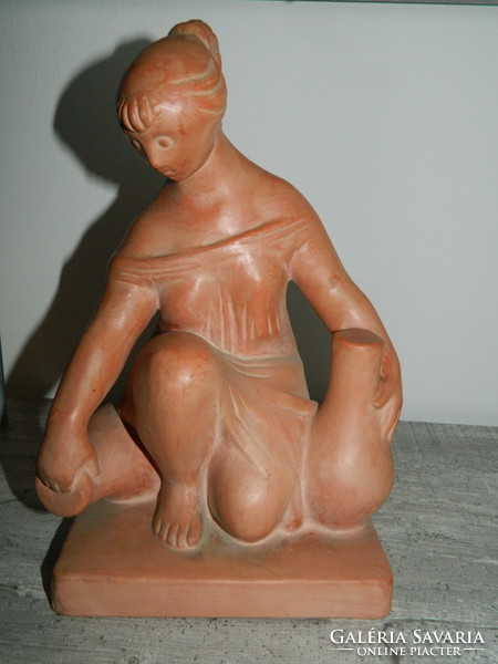 Béla Kucs ceramic jug woman