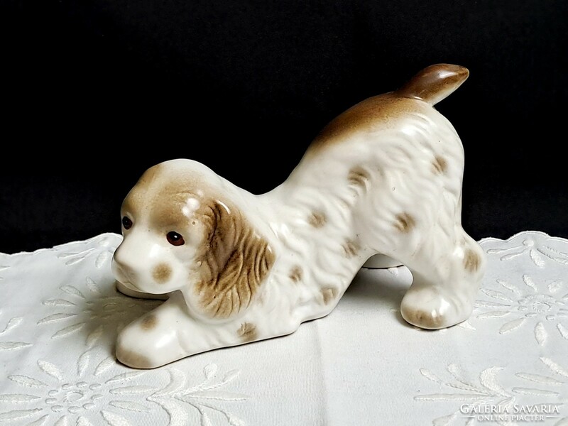 Nagyon aranyos porcelán kutyus, kutya 13 x 18 cm