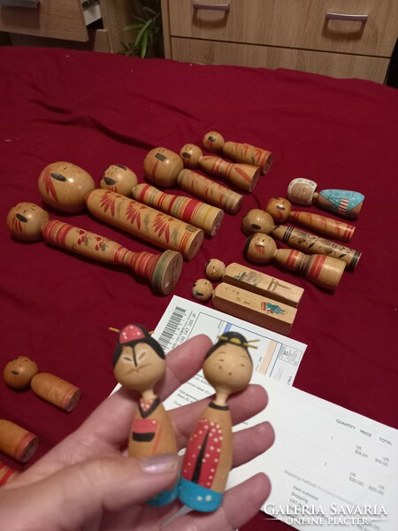 Extremely valuable pair of 2-piece Japanese Kokeshi wooden dolls in one!