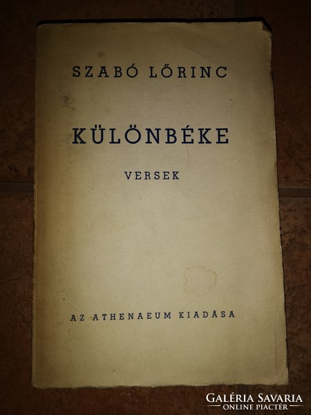 Különbéke - versek Szabó Lőrinc Athenaeum Kiadó