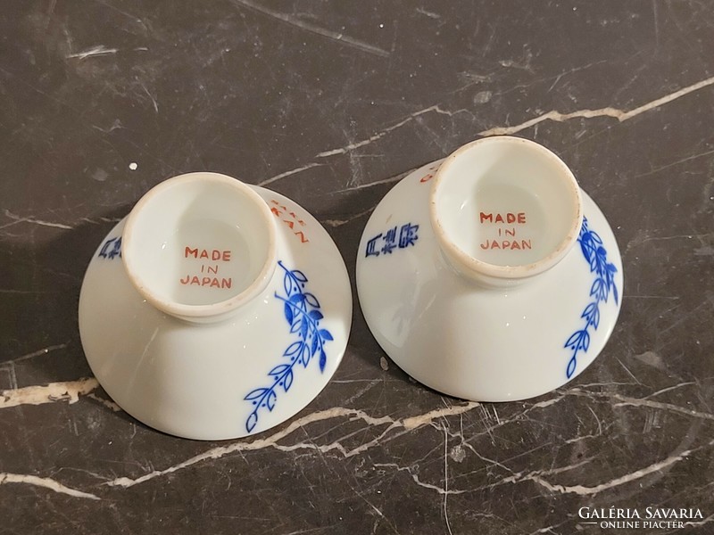 Gekkeikan Sake 2db porcelán Szaké csésze Hibátlan Japán 3,5x5,5cm