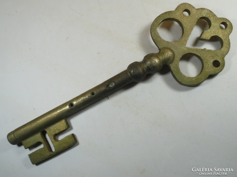 Régi réz kulcs akasztó fali fogas akasztó kulcstartó tartó- 29 cm hosszú