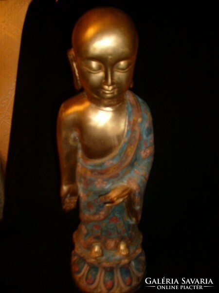 U9 -e32 antique bronze 200-year-old museum rarity gilded Buddhas collection of 3 approx: 14kg together