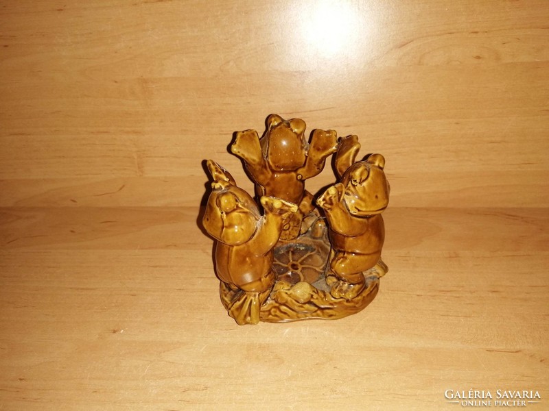 Three frogs ceramic candle holder (20/d)
