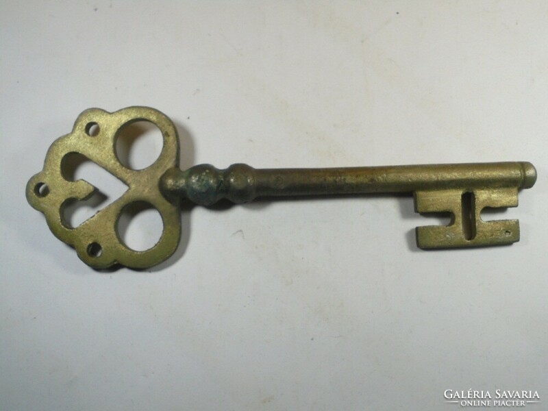 Régi réz kulcs akasztó fali fogas akasztó kulcstartó tartó- 29 cm hosszú
