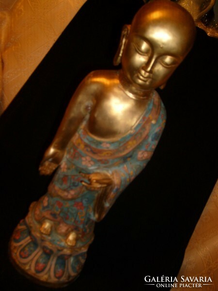 U9 -E32 Antik Bronz 200 éves múzeális ritkaság  aranyozott Buddhák 3 db os Gyűjtemény Kb:14kg egyben