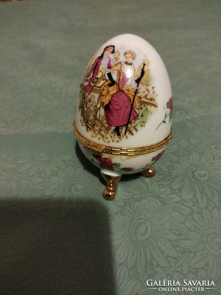 Faberge type porcelain egg 13 cm