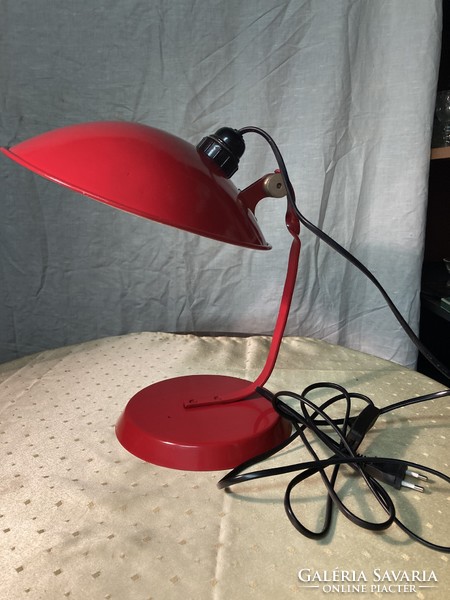 Retro loft design mid century red table lamp.