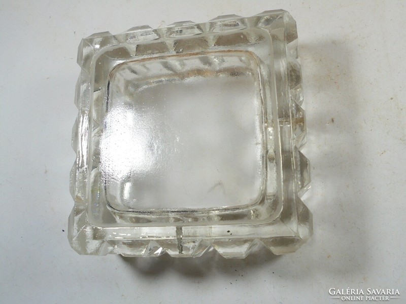Old retro crystal-effect convex glass ashtray ash ashtray tray - approx. 1970-80