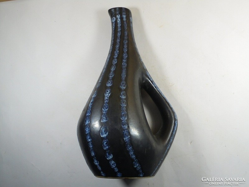 Retro jelzett iparművész iparművészeti iparos mázas kerámia váza kancsó kiöntő