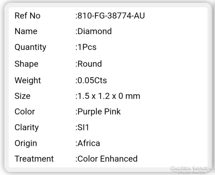 Valódi természetes gyémánt Afrikából! 0.05 ct  SI 1