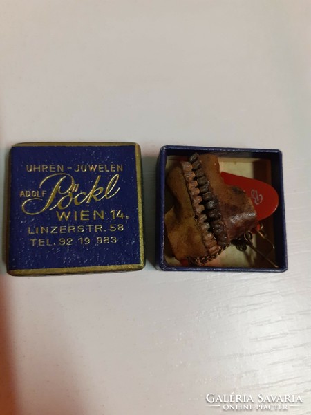 Antique rare heart marked tourist badge in old box