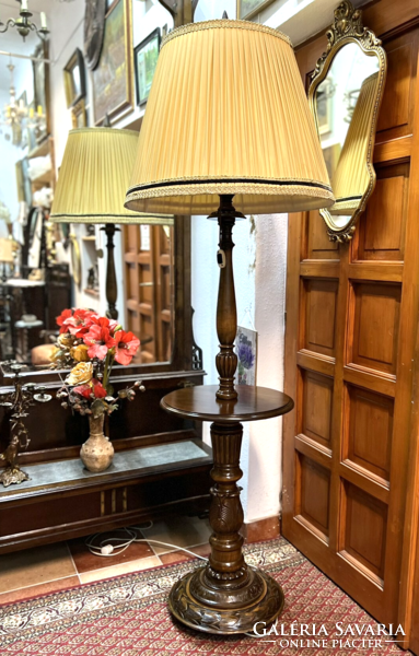 Special wooden antique carpenter double incandescent floor lamp