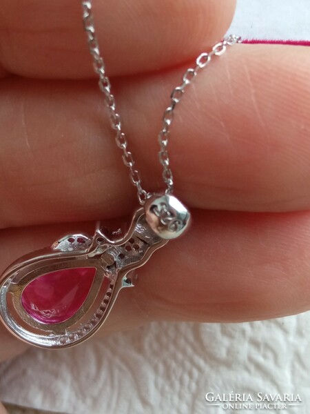 Pink topaz 925 silver pendant