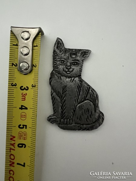 Fém kétoldalas cica medál macskás ékszer
