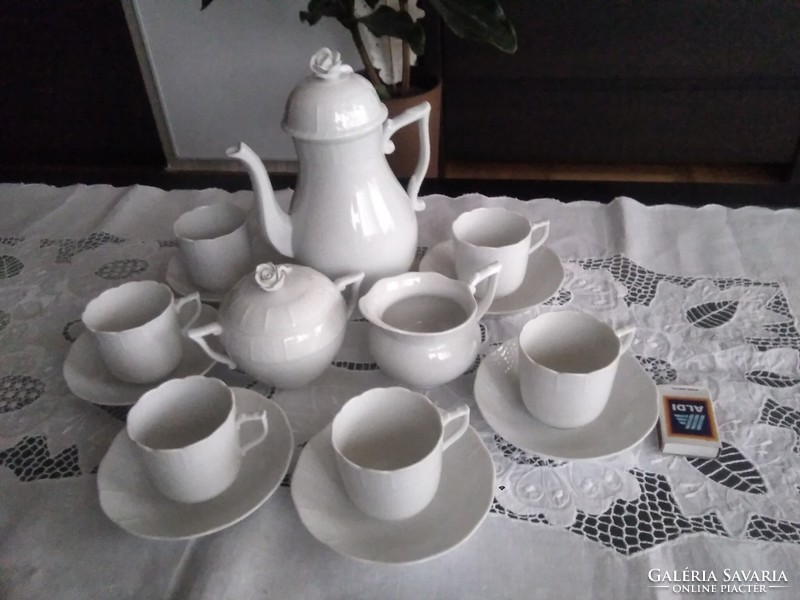 Fehér Herendi porcelán manófüles kávés-cappucinos készlet!