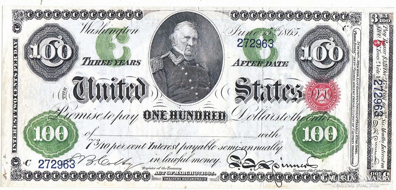 USA 100 dollár 1865 REPLIKA