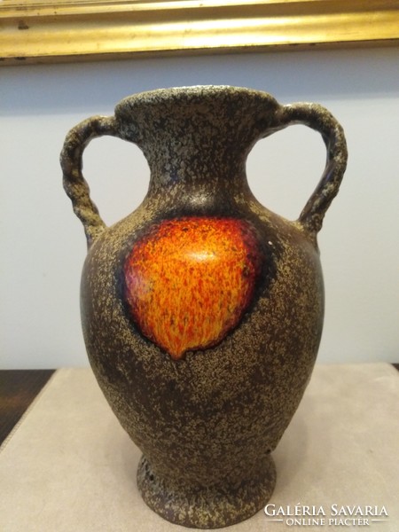 Handmade ceramic vase - acid etched