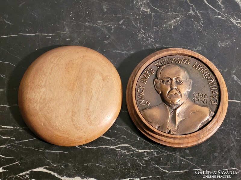 Imre Nagy Society Nyíregyháza 1896-1958 bronze commemorative medal medal plaque in wooden case
