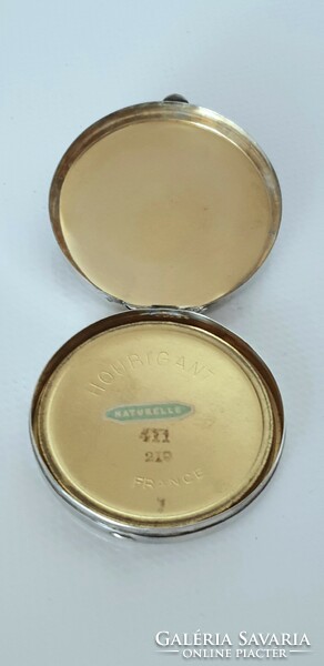 Houbigant French silver (830) powder, powder holder, powder compact