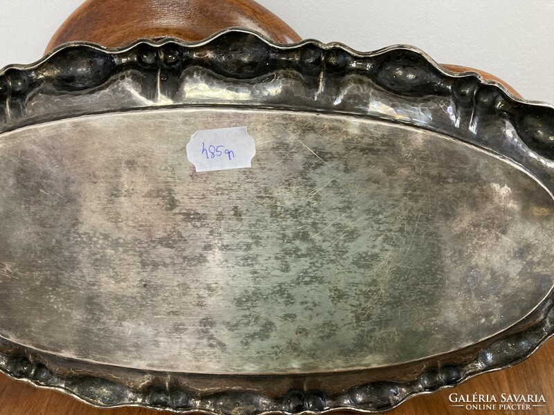 Silver blistered oval tray/ with dianas mark, 485g