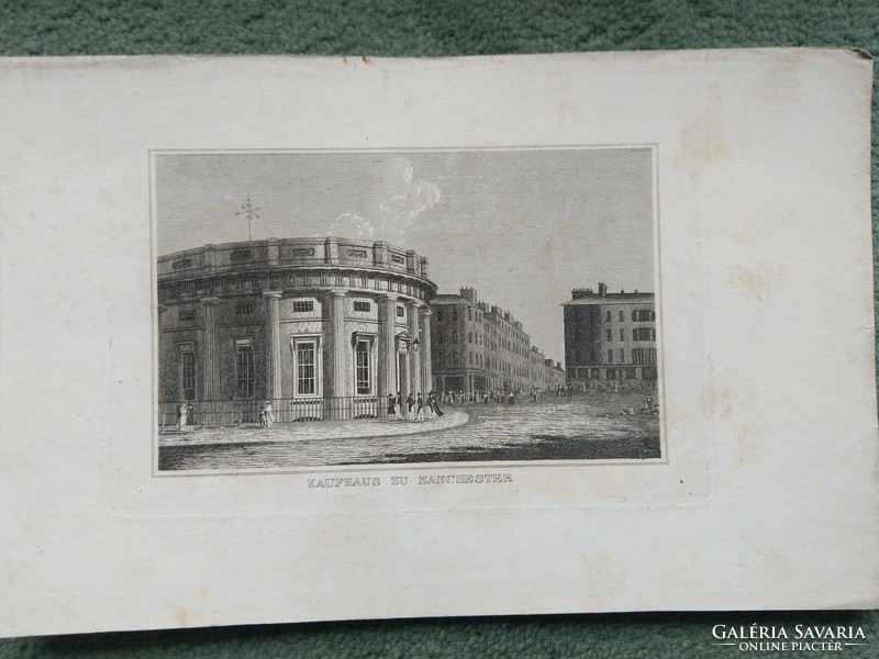 Manchester store. Original woodcut ca. 1843