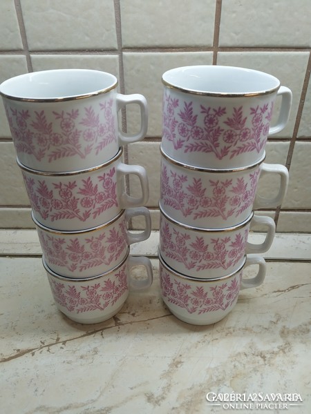 Zsolnay porcelain tea set for sale! 8 Zsolnay stackable mugs for sale!