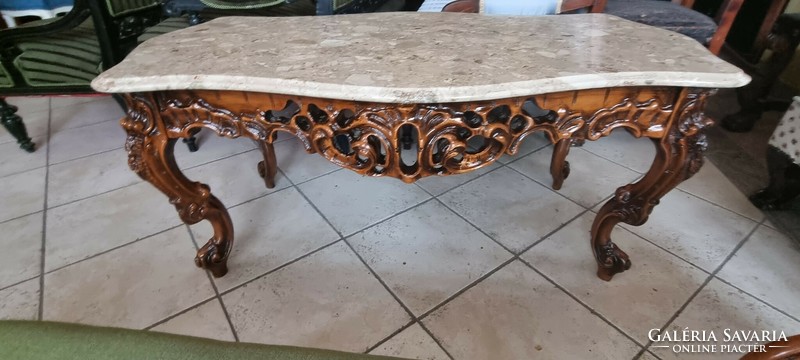 Gyönyörű barokk rokkoko szalon asztal márványlappal