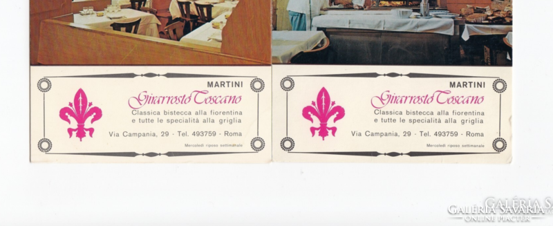 Romai vendéglő reklám, postatiszta és egy írott, a 2db egyben 1981