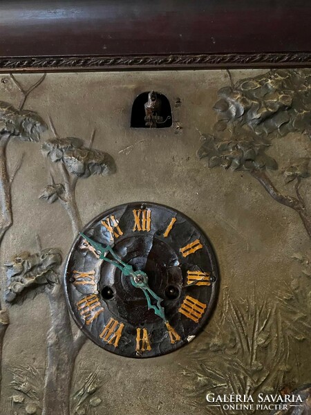 Hunter, cuckoo wall clock around 1900