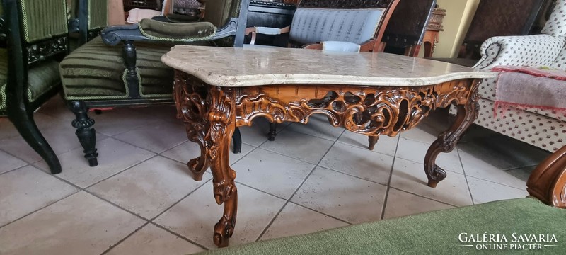 Beautiful baroque rococo salon table with marble top