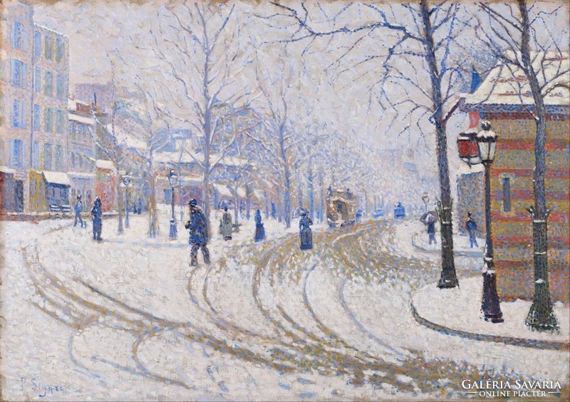 Signac - snowy Paris - canvas reprint