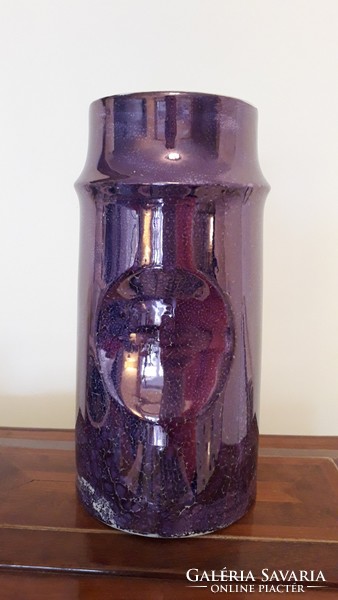 Old raven house porcelain vase purple retro design 20 cm