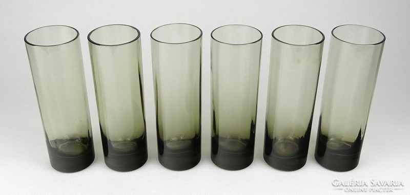 1L929 old smoked glass glass set 6 pieces