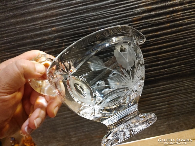 Beautiful bowl crystal glass bowl and glass spoon dipping vessel