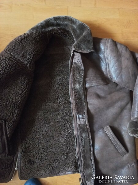 Feilang Large Size Winter Split Leather Brown Jacket Coat